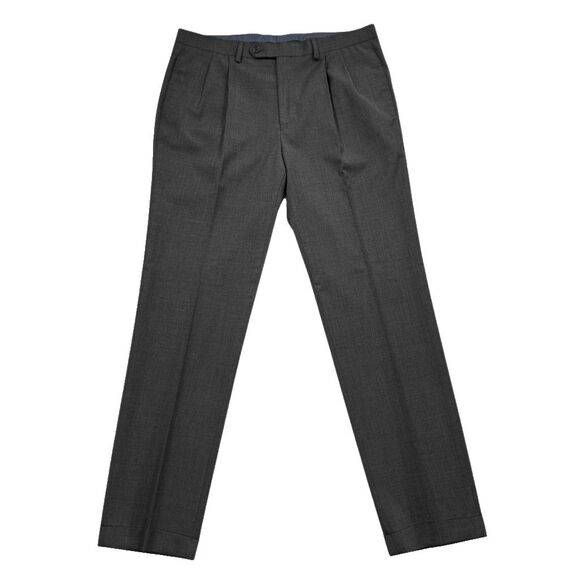 Ralph Lauren Mens Gray Dress Pants 34x32 Wool Blend Stretch Pleated Trousers - Picture 4 of 10